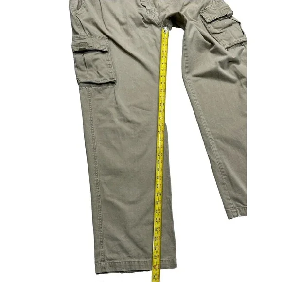 Vtg Y2k Plugg Cargo Pants Beige Khaki 38x34 Skater Baggy Jnco Big Pockets READ - Picture 10 of 10
